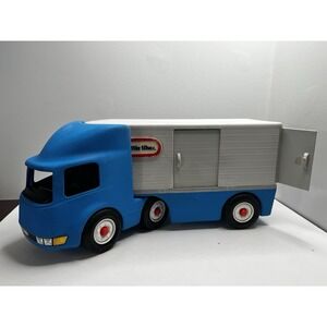 Vintage Little Tikes Semi Truck Trailer Big Rig Blue Gray Toy Separates 23"